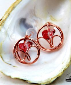 Boucles d’oreille tiges Silène– cuivre naturel – Image 4
