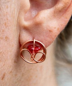 Boucles d’oreille tiges Silène– cuivre naturel – Image 3