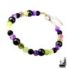 Bracelet de protection artisanal Luam en pierres naturelles multicolores et apprêts argentés, conçu pour les empathes.