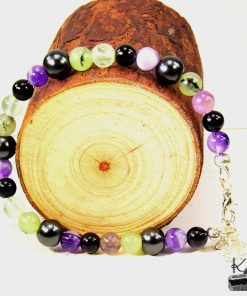 Bracelet Luam - perles en Tourmaline, Fluorite et Pierres Protectrices ( protection pour empathes ) – Image 4