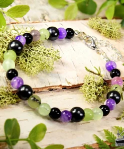 Bracelet Luam - perles en Tourmaline, Fluorite et Pierres Protectrices ( protection pour empathes ) – Image 5