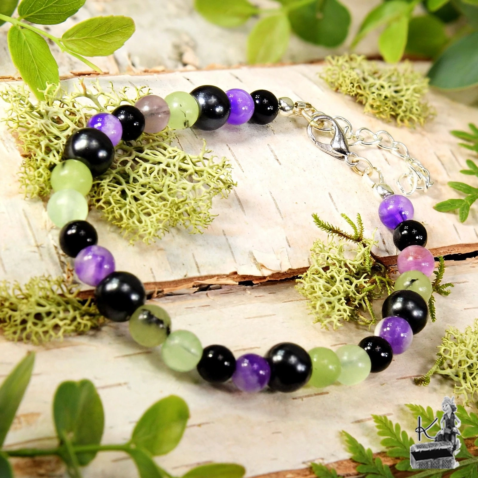 Bracelet Luam - perles en Tourmaline, Fluorite et Pierres Protectrices ( protection pour empathes ) – Image 5