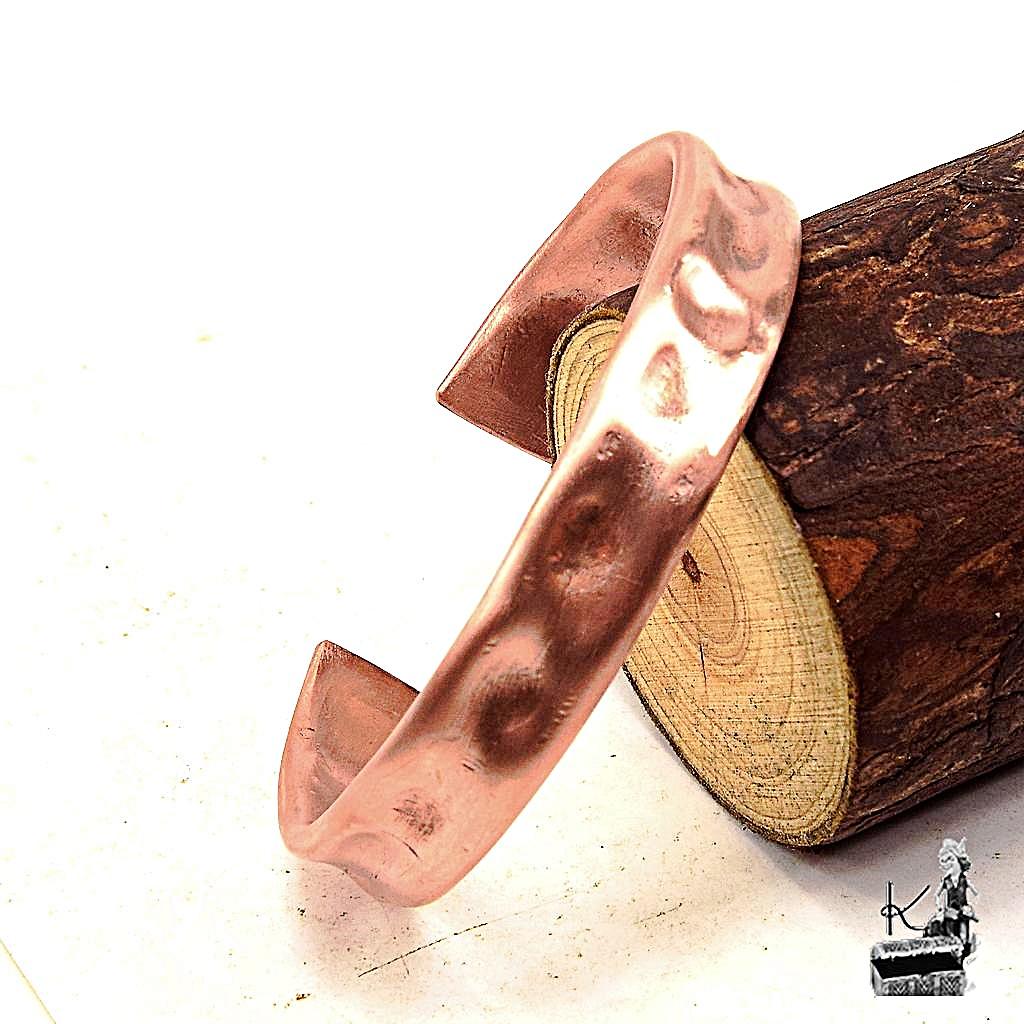Bracelet manchette Tany - cuivre martelé naturel – Image 2