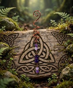 Spirale à cheveux en cuivre et améthyste – Image 3