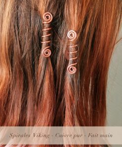 Lot de 5 spirales à cheveux en cuivre – Image 5