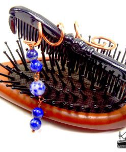 Spirale à cheveux en cuivre et lapis lazuli – Image 4