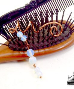 Spirale à cheveux en cuivre et opalite – Image 3