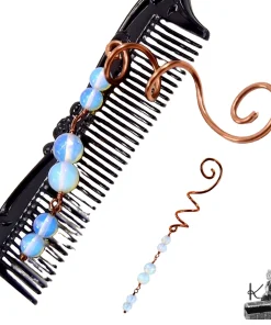 Spirale à cheveux en cuivre et opalite – Image 4