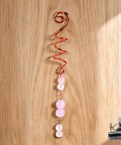 Spirale à cheveux en cuivre et quartz rose – Image 3