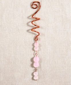Spirale à cheveux en cuivre et quartz rose – Image 5