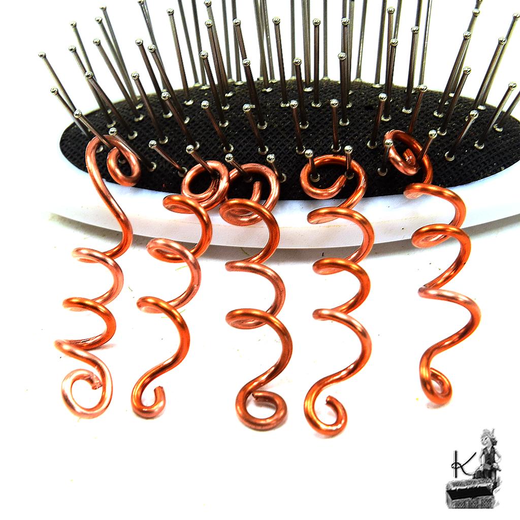 Lot de 5 spirales à cheveux en cuivre – Image 2