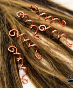 Lot de 5 spirales à cheveux en cuivre – Image 3