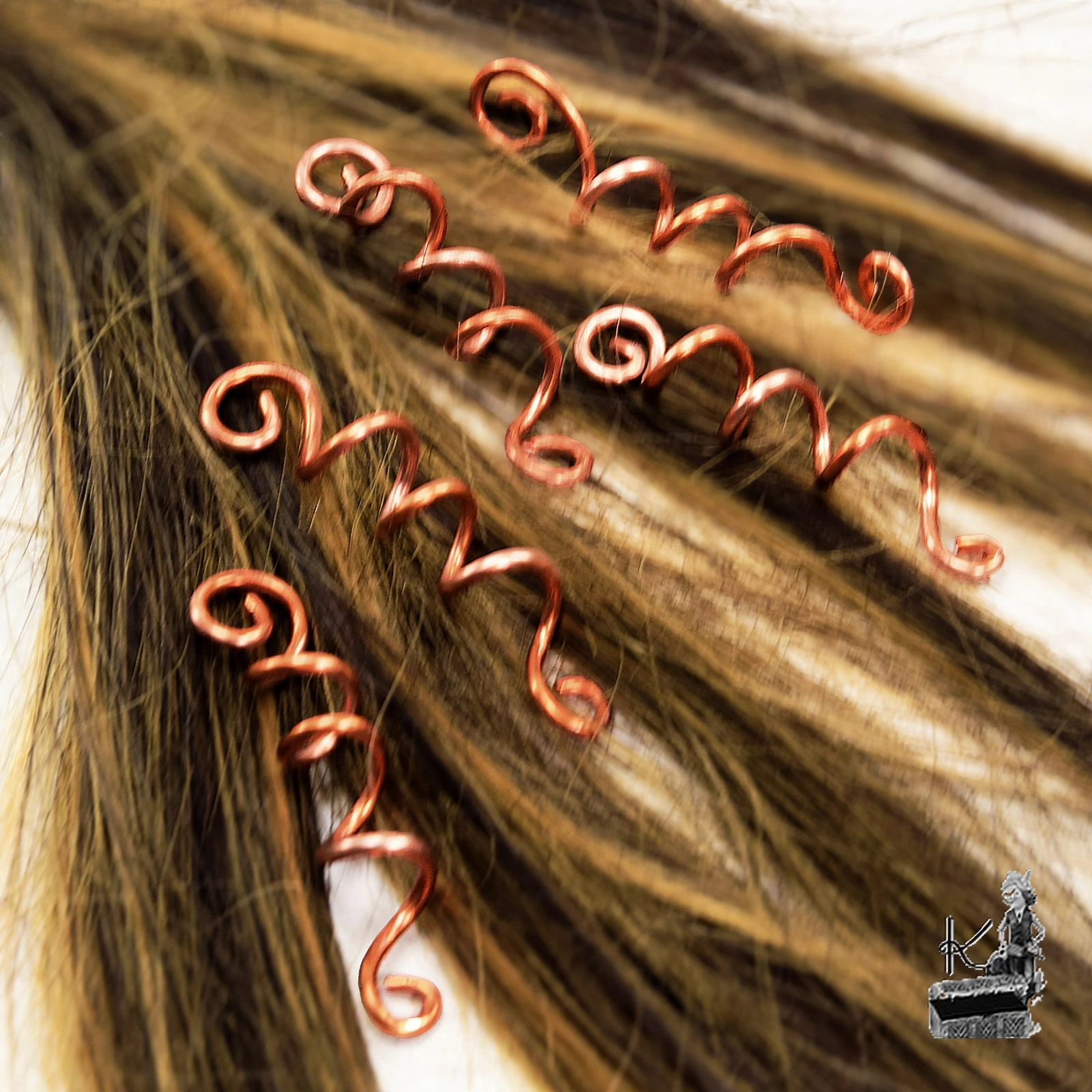 Lot de 5 spirales à cheveux en cuivre – Image 3
