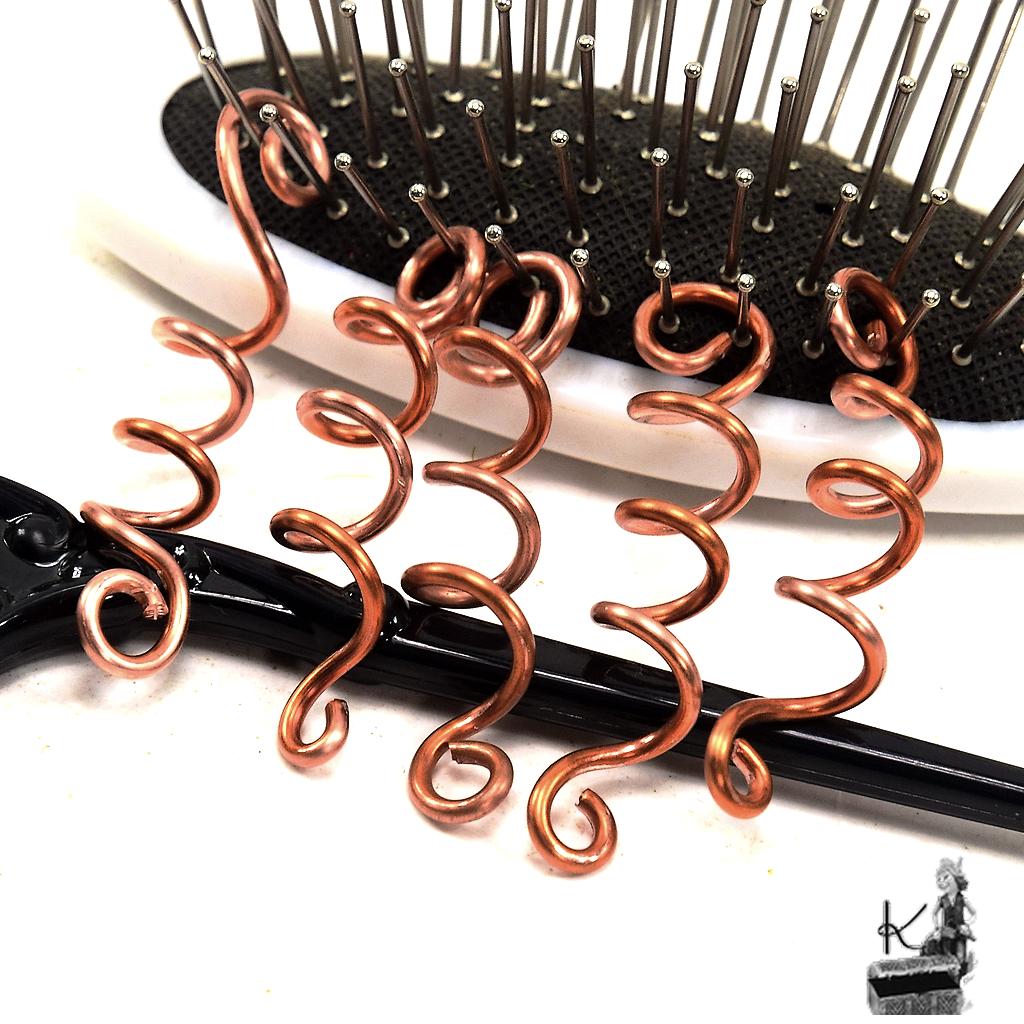 Lot de 5 spirales à cheveux en cuivre – Image 4