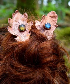 Duo d’Épingles à Cheveux en Cuivre électroformés et labradorite – Image 4