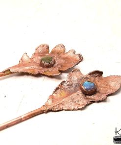 Duo d’Épingles à Cheveux en Cuivre électroformés et labradorite – Image 3