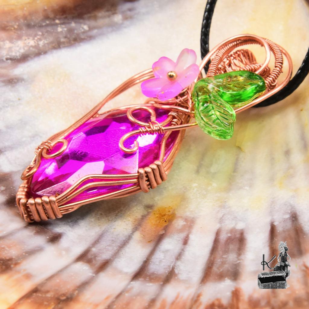 Pendentif Chimera - cristal et cuivre – Image 3
