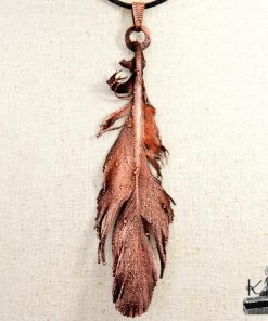 Alternative view of Pendentif Dahon - plume naturelle électoformée