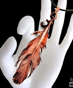 Pendentif Dahon - plume naturelle électoformée – Image 3