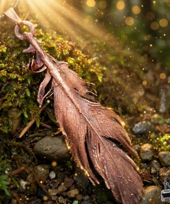 Pendentif Dahon - plume naturelle électoformée – Image 4