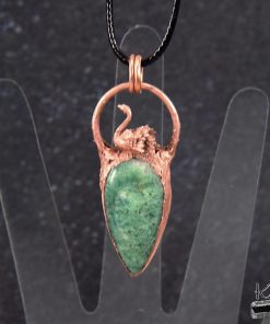 Pendentif Odette - amazonite et cygne electroformé – Image 3