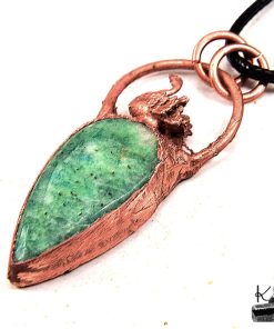 Alternative view of Pendentif Odette - amazonite et cygne electroformé