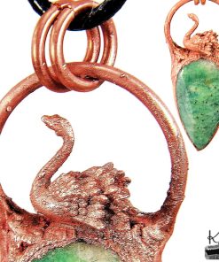 Pendentif Odette - amazonite et cygne electroformé – Image 4