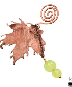 Poids pour sachet de thé en cuivre et peridot "Shasta" – Image 2
