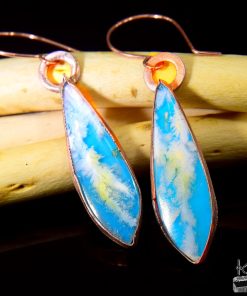 Alternative view of Boucles d'oreille Azurine - agate plume
