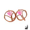 Boucles d'oreilles tiges Flore en cuivre naturel tressé et fleur en verre tchèque