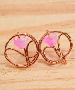 Boucles d’oreille tiges Flore – cuivre naturel – Image 5