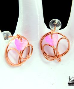Boucles d’oreille tiges Flore – cuivre naturel – Image 4