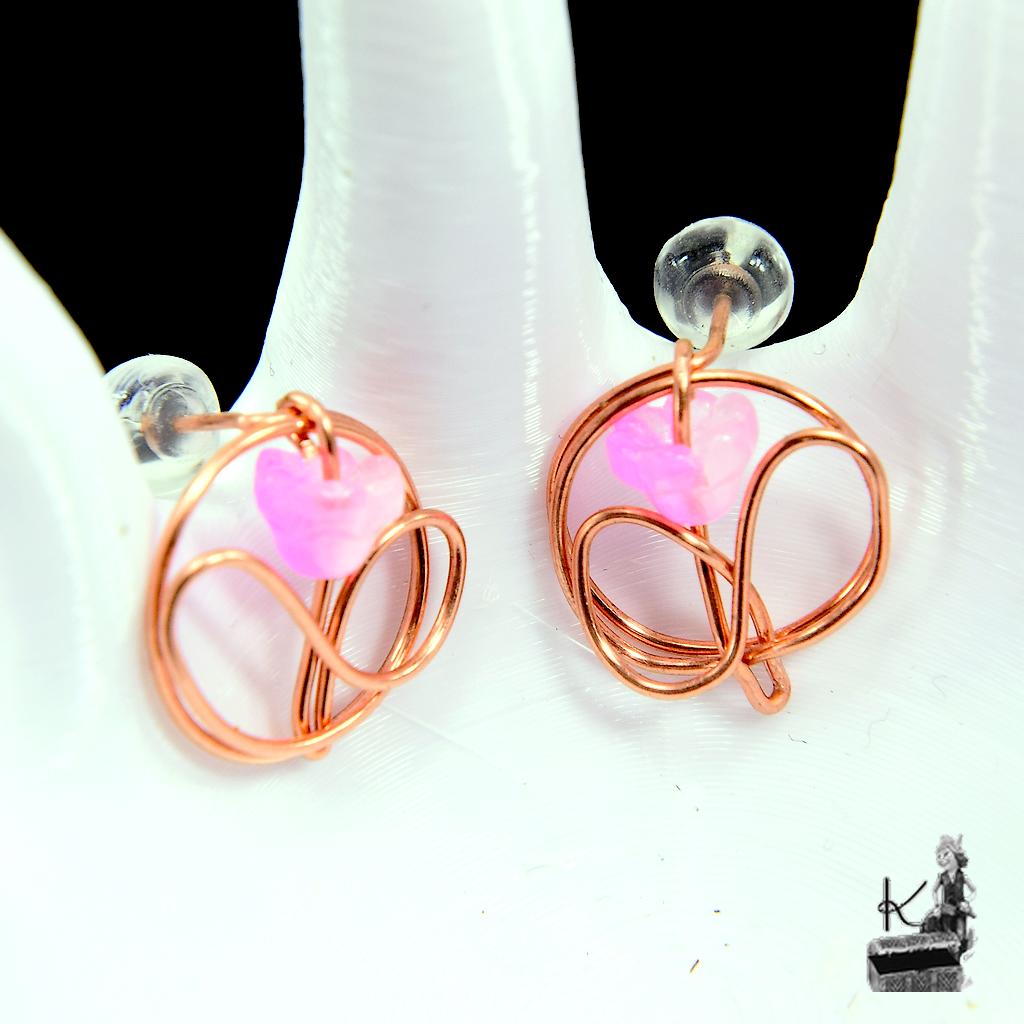 Boucles d’oreille tiges Flore – cuivre naturel – Image 4