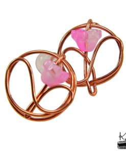 Boucles d’oreille tiges Flore – cuivre naturel – Image 2