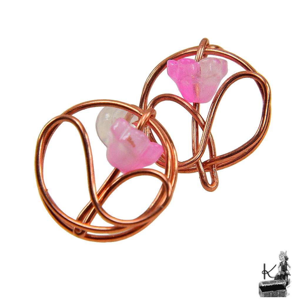 Boucles d’oreille tiges Flore – cuivre naturel – Image 2