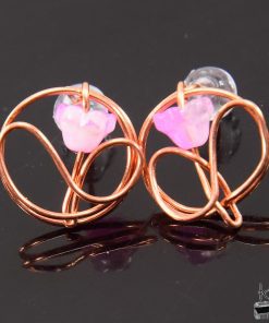 Boucles d’oreille tiges Flore – cuivre naturel – Image 3