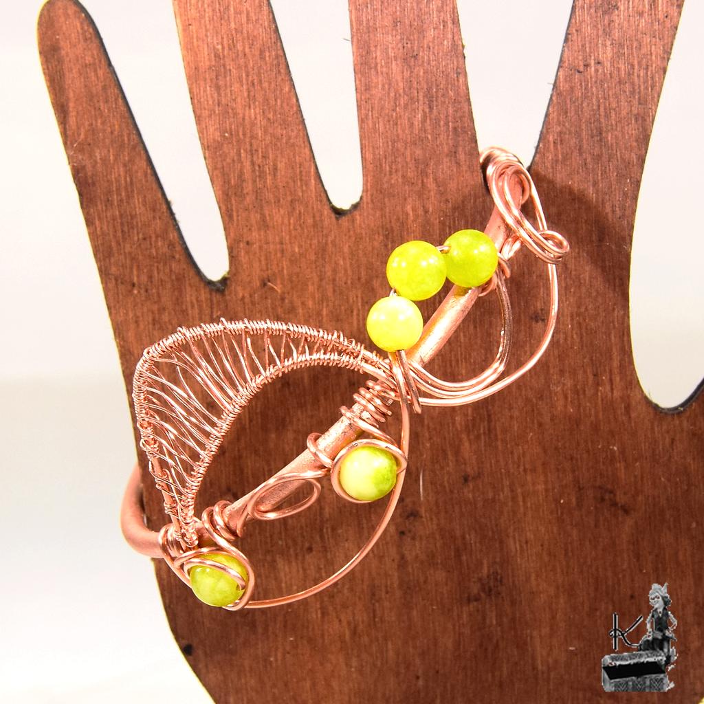 Bracelet Jonc Patsy – cuivre naturel et péridot – Image 4