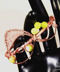 Bracelet Jonc Patsy – cuivre naturel et péridot – Image 3