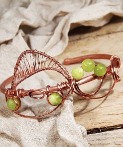 Bracelet Jonc Patsy – cuivre naturel et péridot – Image 5