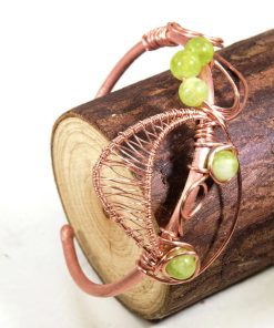 Bracelet Jonc Patsy – cuivre naturel et péridot – Image 2