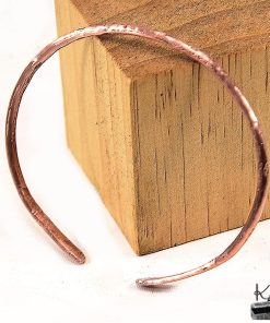 Alternative view of Bracelet Jonc Mael - cuivre naturel texturé