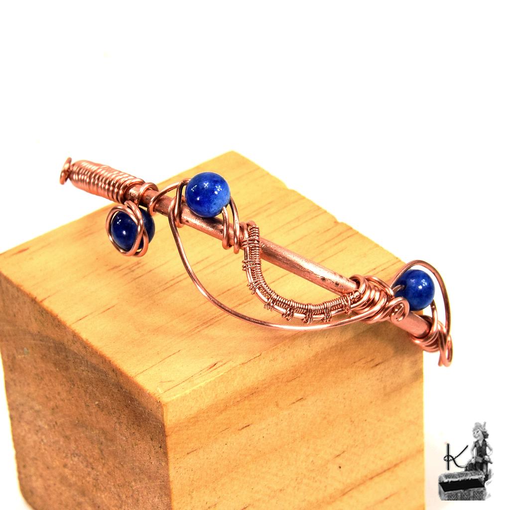 Bracelet jonc Mati - cuivre naturel et cyanite – Image 6