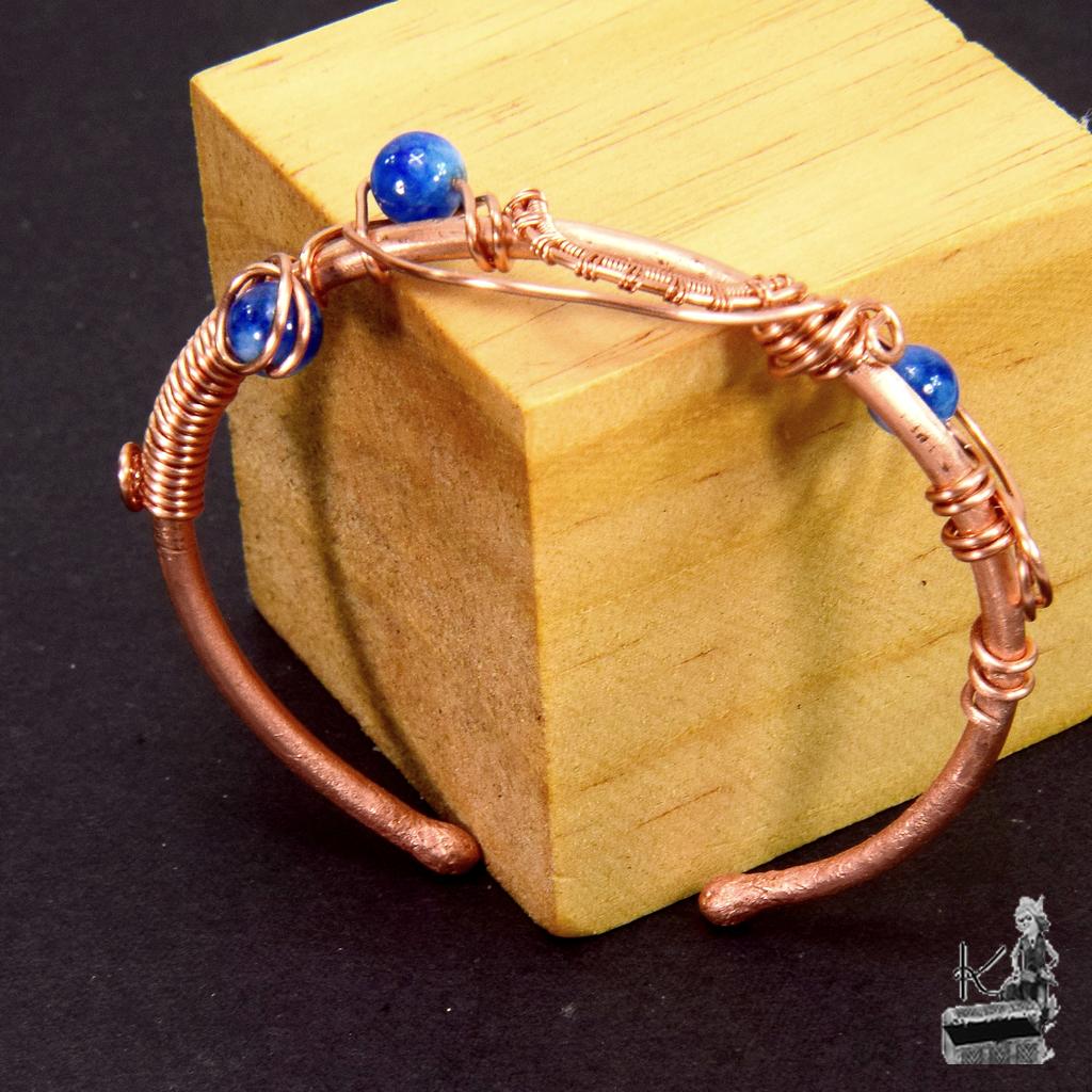 Bracelet jonc Mati - cuivre naturel et cyanite – Image 5