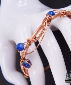 Bracelet jonc Mati - cuivre naturel et cyanite – Image 4