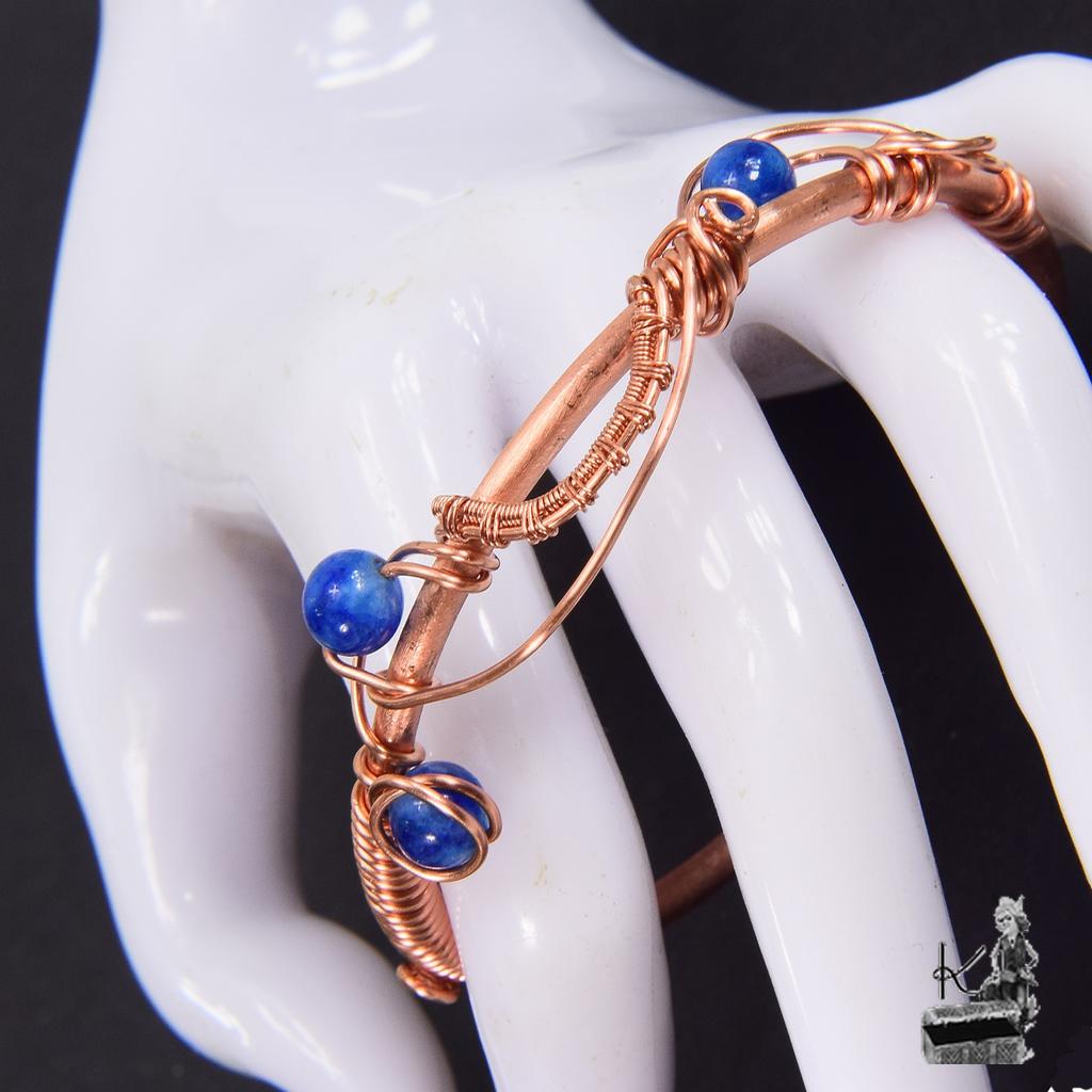 Bracelet jonc Mati - cuivre naturel et cyanite – Image 4