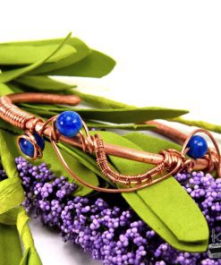 Bracelet jonc Mati - cuivre naturel et cyanite – Image 3