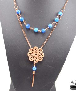 Collier Carline - fleur electroformée et cyanite – Image 4