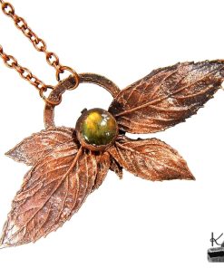 Collier Eliantha - feuilles electroformé avec labradorite – Image 2
