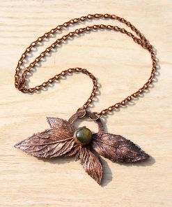 Collier Eliantha - feuilles electroformé avec labradorite – Image 4