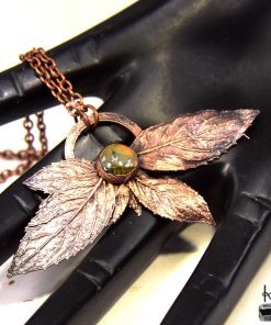 Collier Eliantha - feuilles electroformé avec labradorite – Image 3